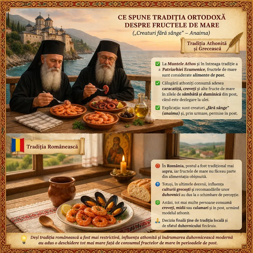 Ce spune traditia ortodoxa despre fructele de mare in post